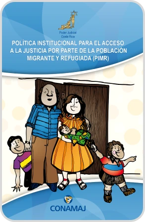 Una familia migrante dibujada